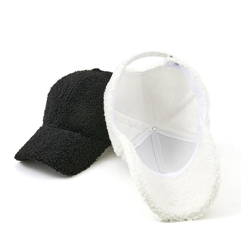 Осенне-зимние мужские и женские шапки, утолщенные теплые шапки из овечьей шерсти, однотонные уличные бейсболки