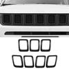 Решетка радиатора, вставки, окантовка, кольца для Jeep Compass 2017-2020, 7 шт./комплект