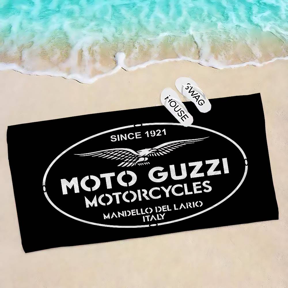 Moto G-Guzzi Motorcycle Logo Big Microfiber Beach Towels Quick Dry Towel Sand Beach Towels Pool Towel for Travel Swim Pool Yoga