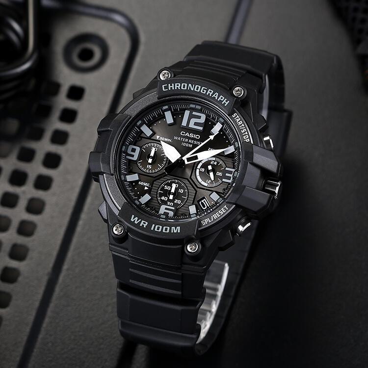 Casio Серия для молодежи Многофункциональные Модные Водонепроницаемые Кварцевые Часы Мужские часы Черные MCW-100H-1A3