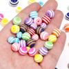 50-100 шт./лот Цветные Полосатые Смоляные Бусины Круглые Рассыпные Бусины Разделители Для Ручного Изготовления DIY Украшений Браслетов Ожерелий