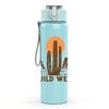1PC Wild West Cactus Desert Print 750ml Color Plastic Sports Water Bottle Leakproof Flip Straw Lid Suitable for Sports Office Home Use