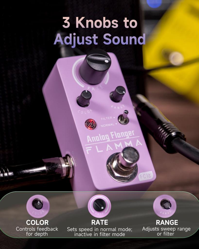 FLAMMA FC15 Аналоговый фленджер педаль для гитары Фиолетовый