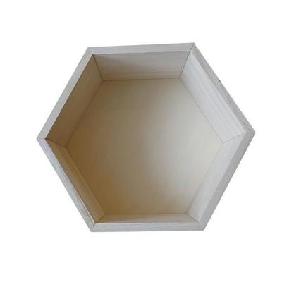 Шестиугольная деревянная полка 24 x 21 x 10 см