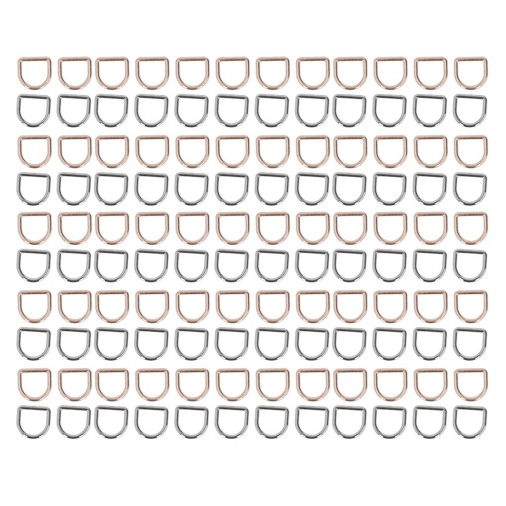 120 шт. металлических D-образных колец, бесшовный интерфейс, прочные несущие нагрузку золотые серебряные антикоррозийные D-образные пряжки