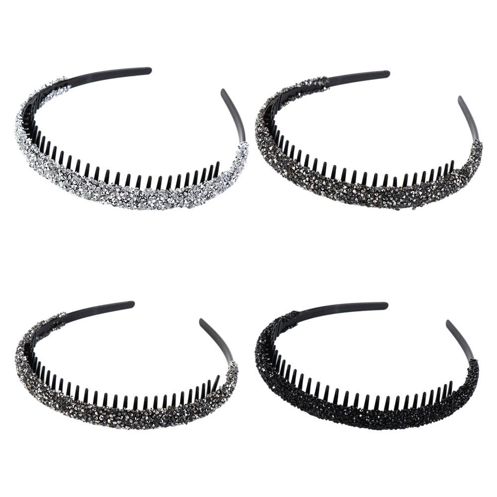 Plastic Hairband Make Up Hair Hoop Retro Rhinestone Headband Female
