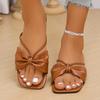 Сандалии импортного производства весна-лето 2025 новые сандалии женская одежда для отдыха на море модные тапочки с бантом на мягкой подошве пляжная обувь