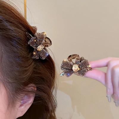 Стразы бант для волос коготь для женщин и девочек корейский затылок маленькая заколка для волос украшение для укладки заколки блестящие сияющие ювелирные изделия