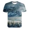 Polar Bear 3d Graphic Short Sleeve Men'S T-Shirt Summer Fashion Cute Animal Casual Personality O Collar Top