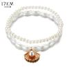 Faux Pearl Scallop Shell Pendant Anklet Creative Retro Footwear