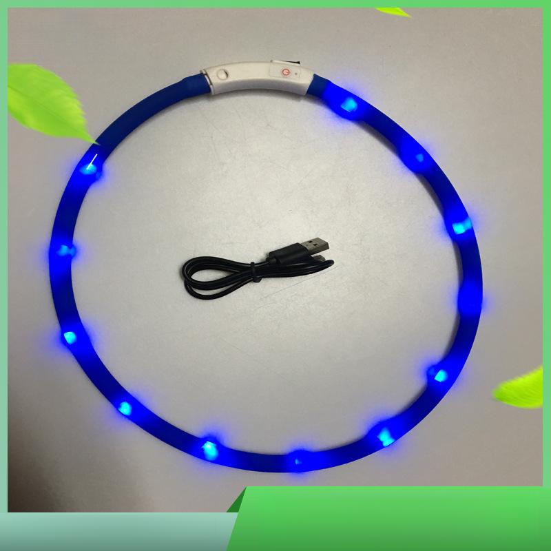 LED Luminous Collar USB Charging Luminous Three Flashing Modes Teddy Golden Retriever Bichon Pet Dog Luminous Collar