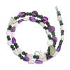 Natural Amethyst Moonstone Aventurine Gemstone Smooth Beads Necklace 17" UB-4606 UB-4606