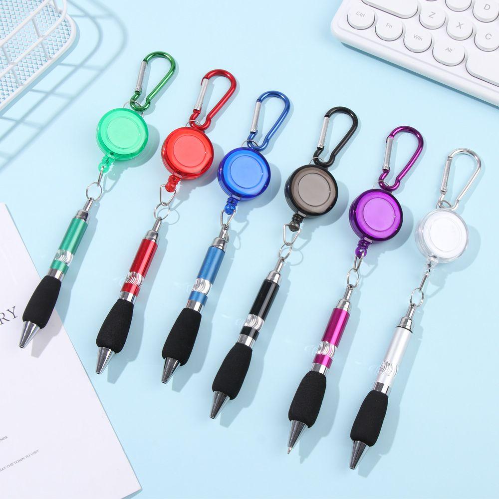 Pull Rope Stationery Ring Lanyard Neutral Pen Writing Tools Ballpoint Pen Easy Pull Buckle Pen