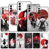Red Sun Japanese Anime Phone Case For Samsung Galaxy S22 Pro S21 S20 FE Ultra S10 Lite S10 S10E S9 S8 Plus Soft TPU Black Cover