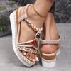 New Bohemian Style Wedge Heel Sandals for All Seasons Women's Fashion Casual Thick-Soled Shoes