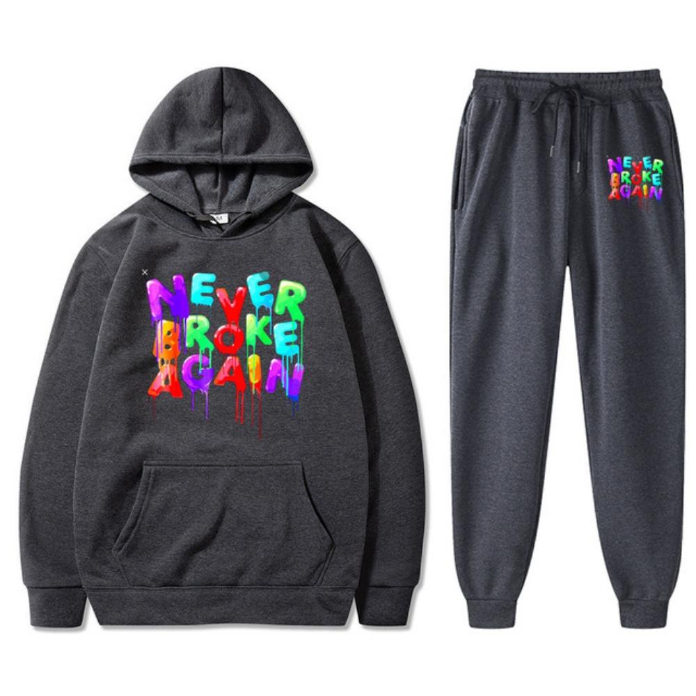 Толстовка с капюшоном Youngboy Never Broke Again, комплект из 2 предметов, спортивный костюм, модный хип-хоп костюм, спортивные штаны для мужчин и женщин, толстовки с капюшоном, спортивные штаны