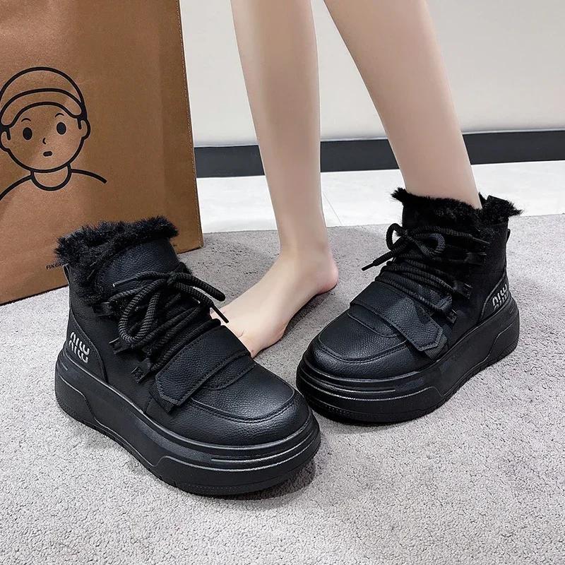 2024 женские новые дизайнерские зимние ботинки зимние короткие плюшевые теплые ботильоны плоская обувь толстая подошва повседневная обувь женские ботинки