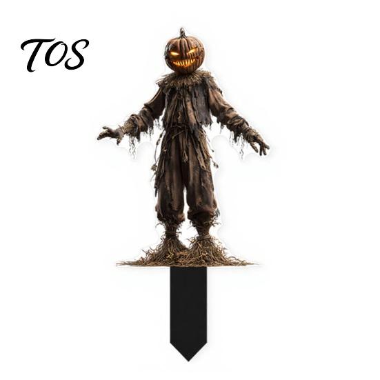 Weather Resistant Yard Decor Halloween Scarecrow Garden Stake, 2D Flat Creepy Zombie Ornament, Spooky Doll Waterproof Signs Decoration, Scary Art Sign