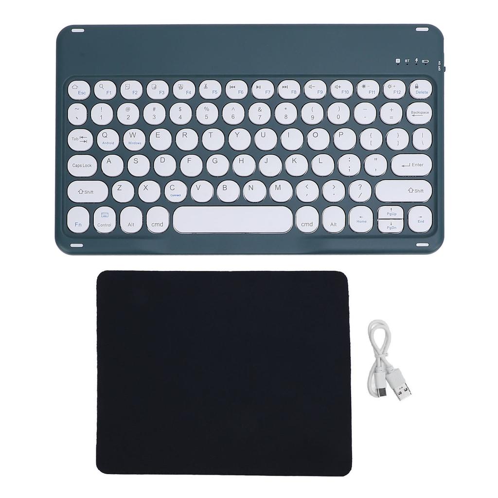 10 Inch Wireless Keyboard Ergonomic Round Keycaps Bluetooth Keyboard for Desktop Computer Laptop