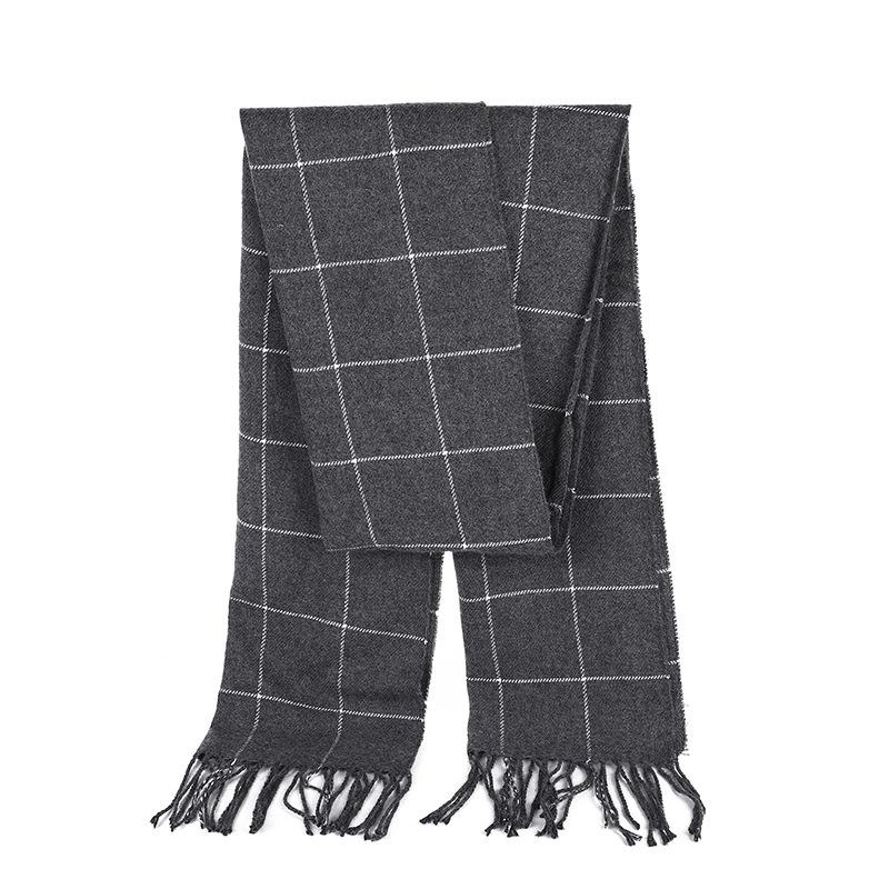 New Autumn And Winter Men'S Versatile Fashion Trend Tassel Scarf Shawl For Warmth Solid Color Thick Wool Good Quality High Cost-Effectiveness