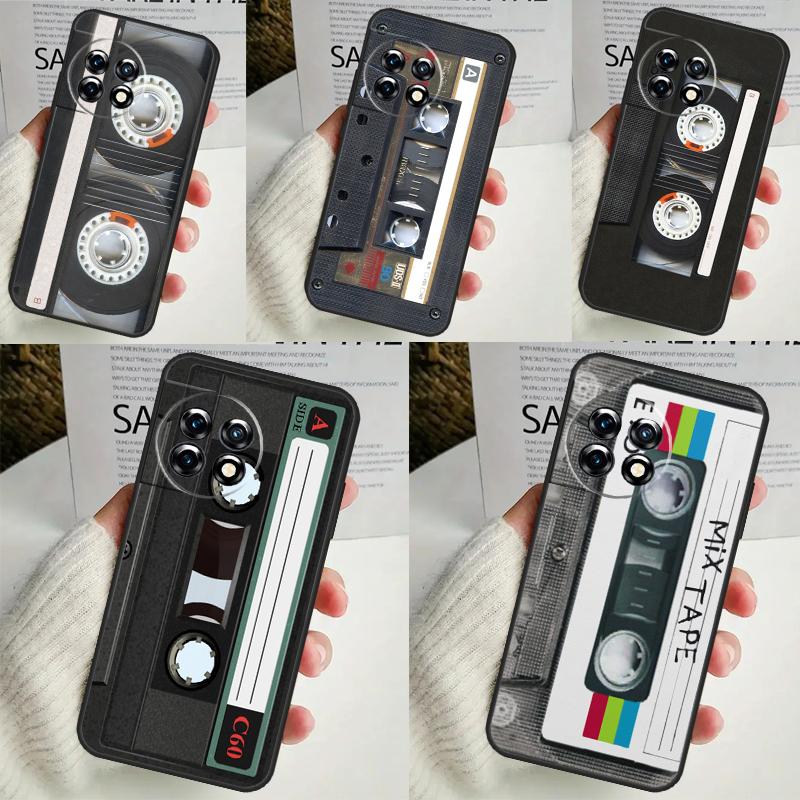 Cassette Mix Tape Case For OnePlus 12 11 9 10 Pro 9RT 10T 10R 12R OnePlus Nord 2 CE 3 Lite CE4 N10 N20 Cover