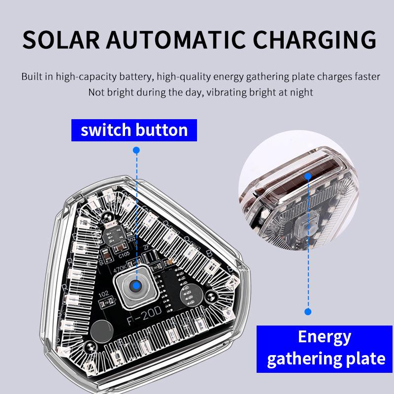 Solar-Powered Anti-Collision Flashing Brake Light for Cars and Motorcycles