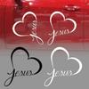 Car Jesus Heart Reflective Sticker Car Rear Windshield Decoration Love Heart Decal Car Motorcycle Exterior Modification Sticker