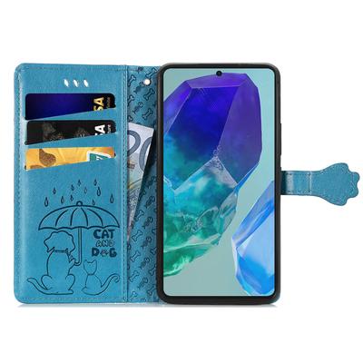 Для Samsung Galaxy A16 5G/A16 4G Кожаный чехол-кошелек Флип-чехол для телефона с милым рисунком кошки и собаки