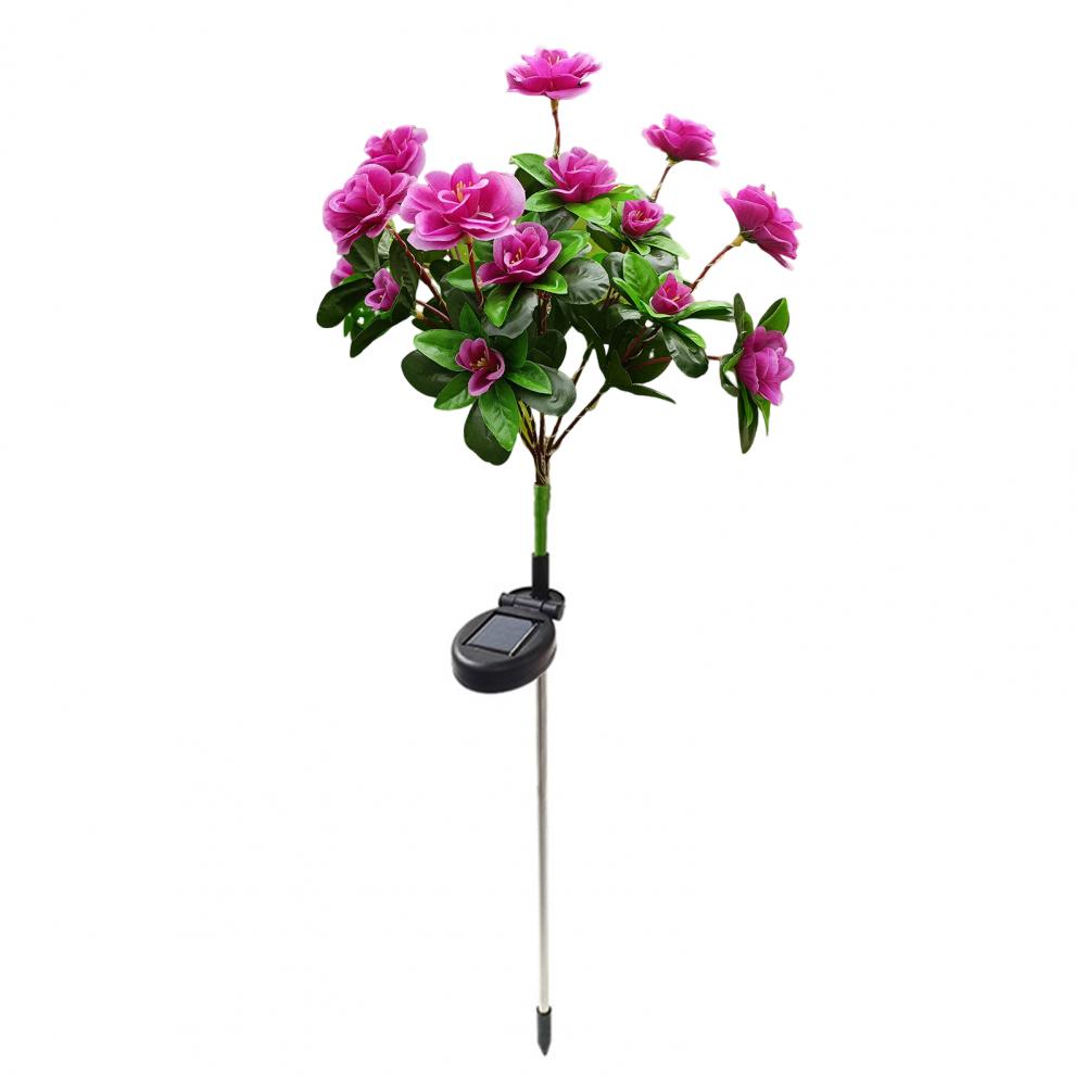 Solar Garden Light Silk Flower Decoration Solar Powered Flower Lights for Outdoor Garden Decor Realistic Design Easy for Patio