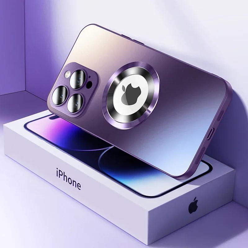Роскошный магнитный чехол For Magsafe для iPhone 17 16 15 Pro Max 14 13 12 11 Защита камеры Ударопрочный чехол для беспроводной зарядки