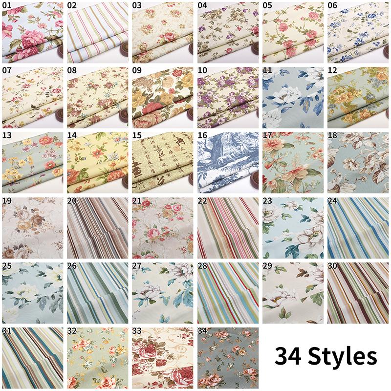 100 см x 145 см Ткань с цветочным принтом в пасторальном стиле, полиэстер, искусственный лен, ткань для самостоятельного изготовления диванной подушки, скатерти, обивки подушек