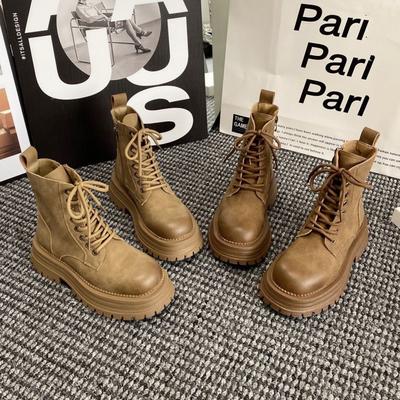 Женские ботинки Martin на толстой подошве осень-зима 2024 года, новые универсальные утепленные короткие ботинки локомотива в британском стиле из бархата