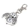 (Projector)New Mini Metal Key Ring Owl Double Open Quartz Watch Clock-
