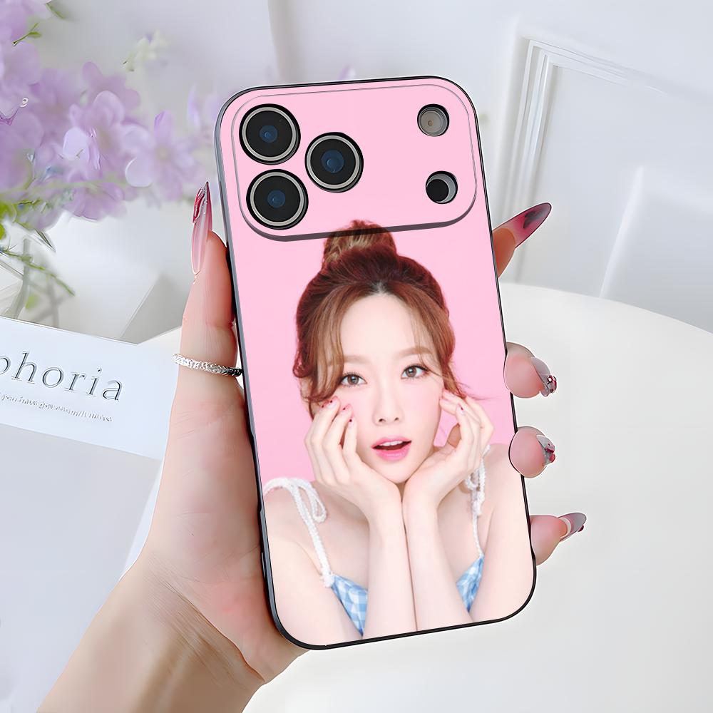 Singer Taeyeon Girl Phone Case For IPhone 17 Air 16 E Pro Max 15 14 13 Mini 12 Pro 11 Max Plus Black Soft Shell