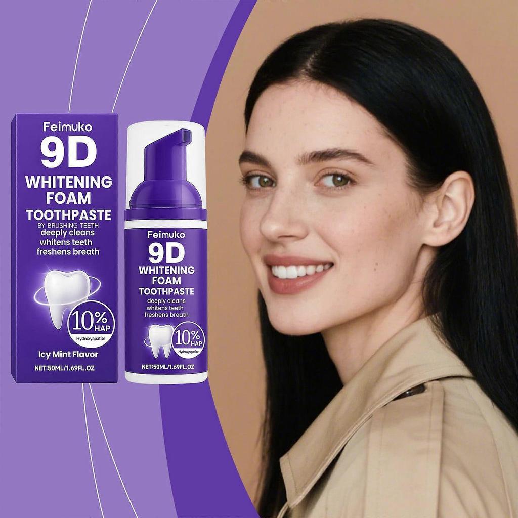 Feimuko Purple Teeth Cleaning Mousse: Deeply cleans teeth, removes odor, pump design, cleans and brightens.