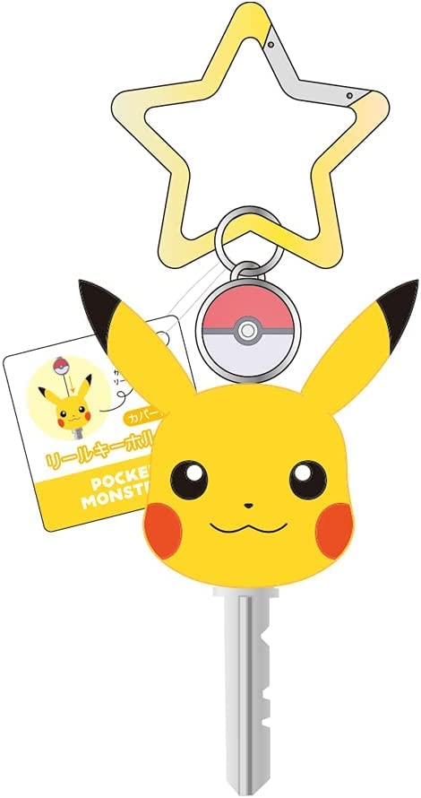 Tees Factory Pokemon Boys Reel Keychain with Keychain Cover, H 2.7 x W 2.7