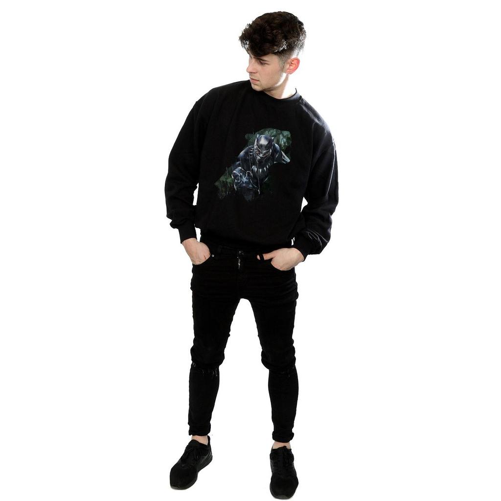 Marvel Mens Black Panther Wild Silhouette Sweatshirt