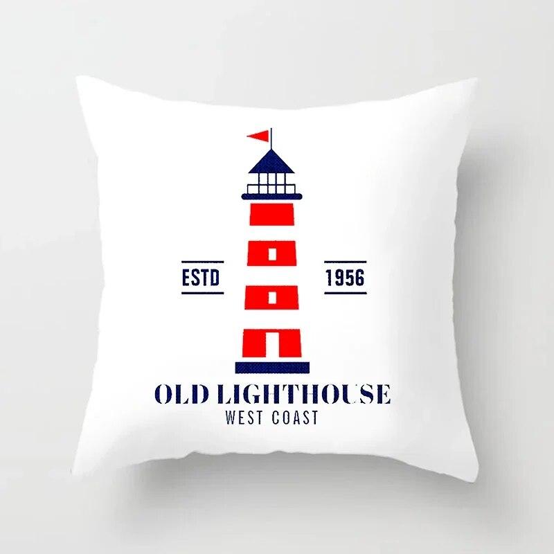 Домашний декор компас якорь наволочка синяя средиземноморская подушка подарок диван офисный аксессуар украшение 45x45 см