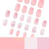 24 Pieces Pink Manicure French Gradual Change Wearing Nail Star Wearing Nail Piece Line Fake Nail Square Nail Piece