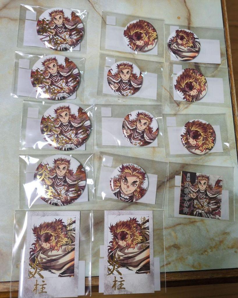 [USED] Original illustration from the interlude artbook "Flame Pillar Rengoku Kyojuro" WEBSHOP lottery, acrylic colored paper, etc.