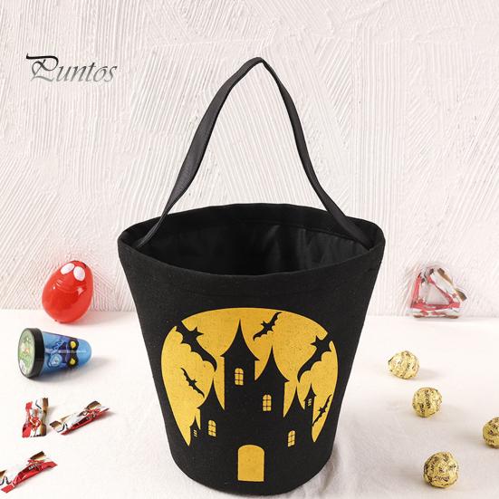 Сумка для конфет на Хэллоуин, форма летучей мыши, жуткий принт, большая емкость, контрастный цвет, праздничный 3D визуальный эффект, корзина для конфет на Хэллоуин