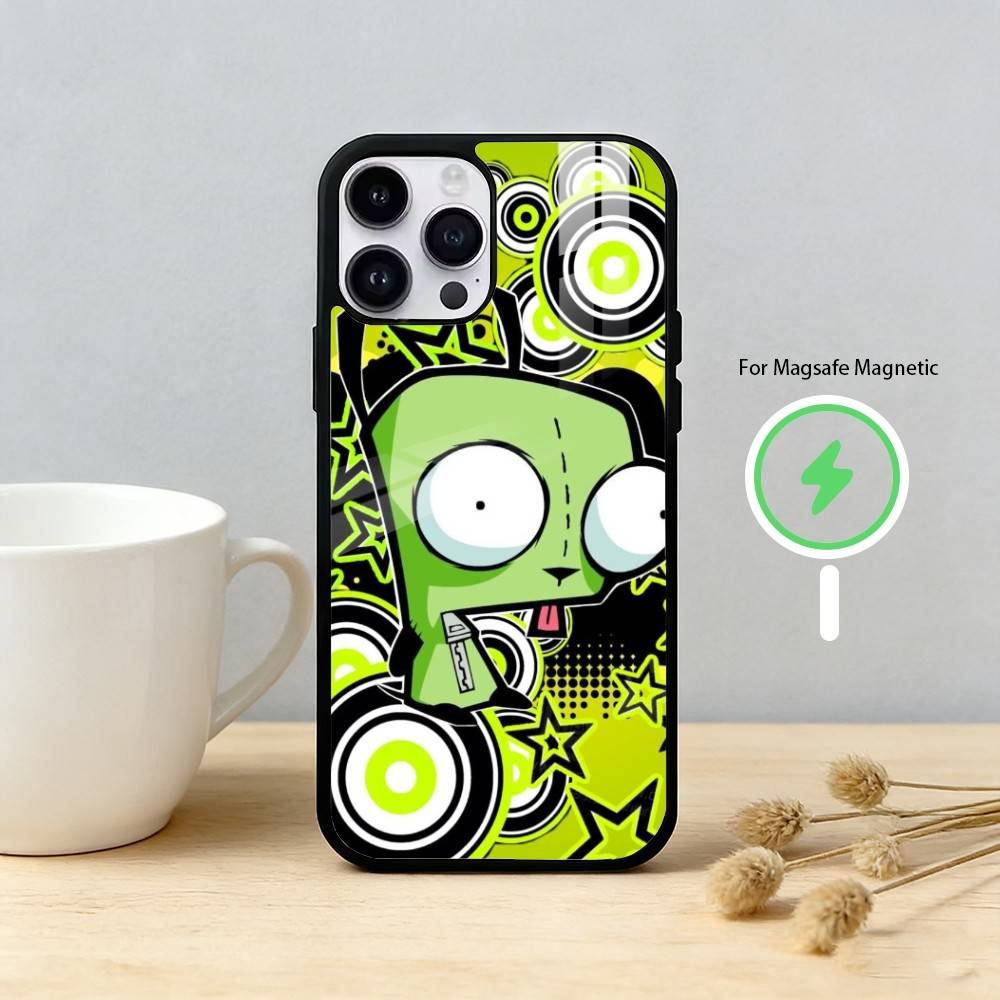Мультяшный чехол для телефона I-Invader Zim Gir для iPhone 17/16/15/14/13/12/Plus/Pro/Max для магнитной беспроводной зарядки