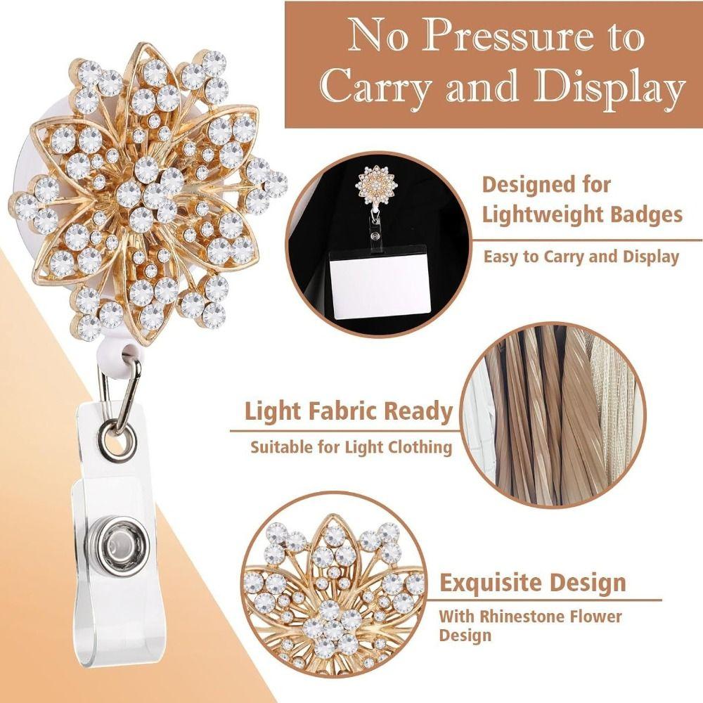 Lightweight Badge Holder Retractable Name Tag Holder Exquisite Badge Reel Office