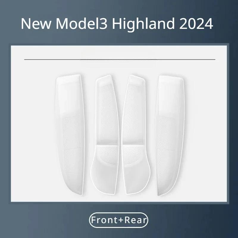 Door Slot Storage Box for Tesla Model 3 Highland 2024 Car Door Armrest Umbrella Trash Can 4PCS TPE Organizer Box Car Accessories
