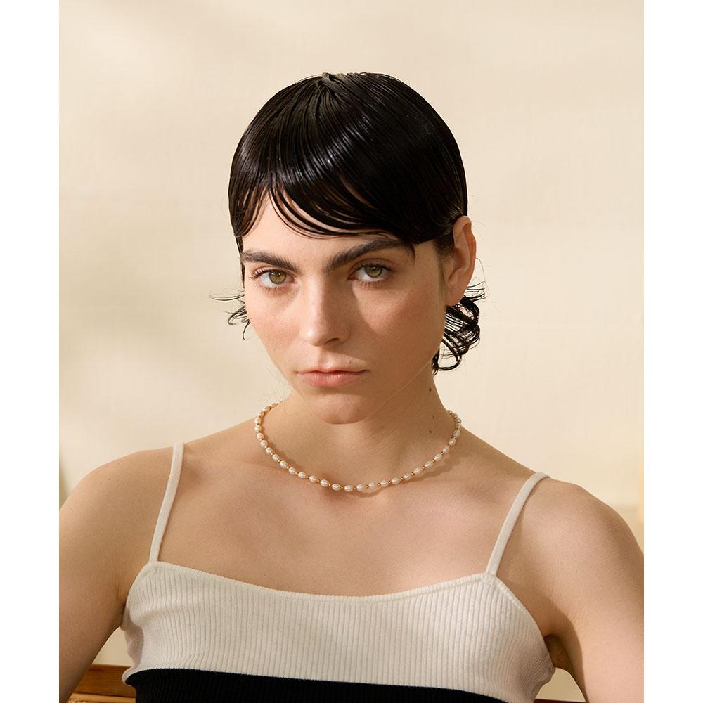 Natural Freshwater Pearls Stainless Steel Beads Waterproof Gold Color Necklace Women Fashion Handmade Jewelry Luxury Gift
