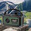 12000mAh Solar Hand Crank AM/FM/NOAA Weather Radio with 2 Solar Panels Multifunction Radio Reading Lamp for Camping Hiking Tents