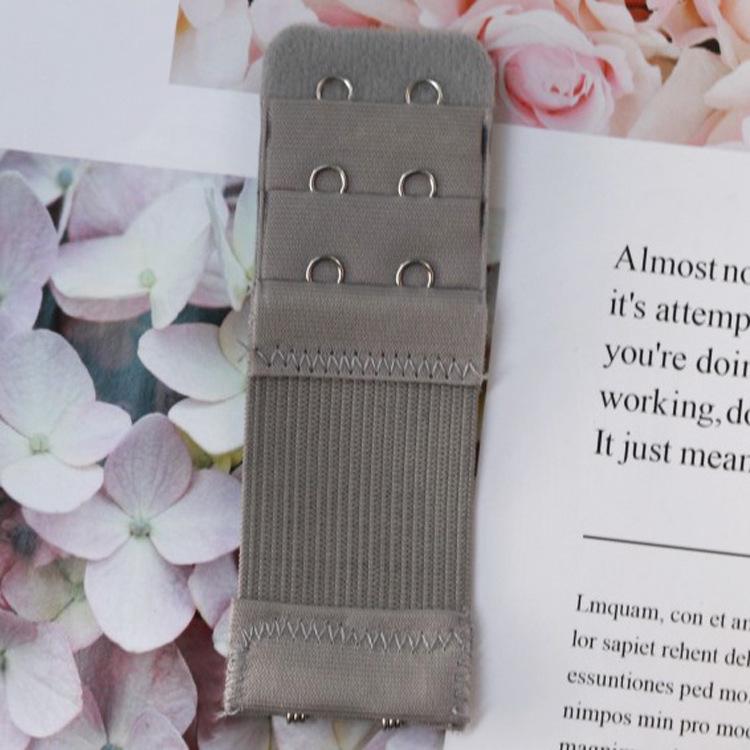 Удлинитель бюстгальтера с двумя крючками из нержавеющей стали, три ряда эластичной резинки.