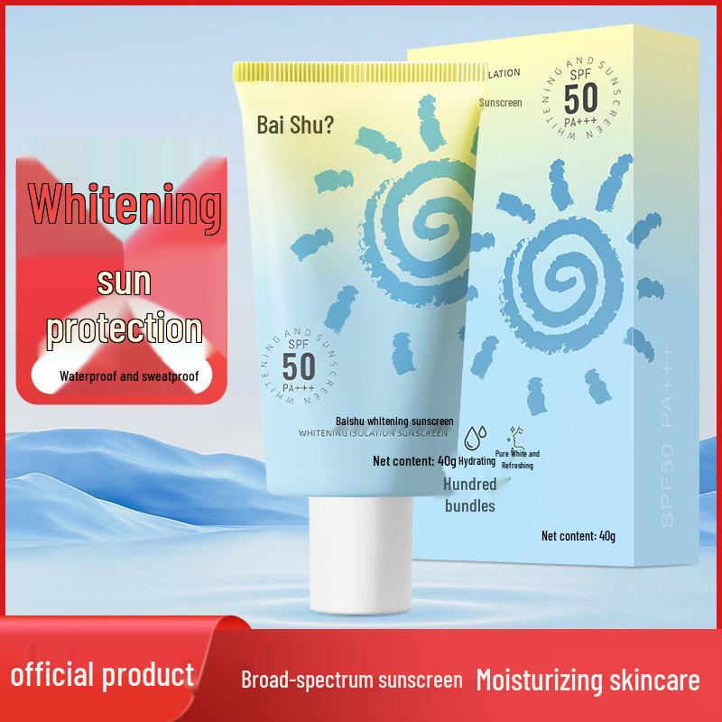 Крем-солнцезащитный Baishu Отбеливающий и водостойкий SPF 50+++ УФ-защита
