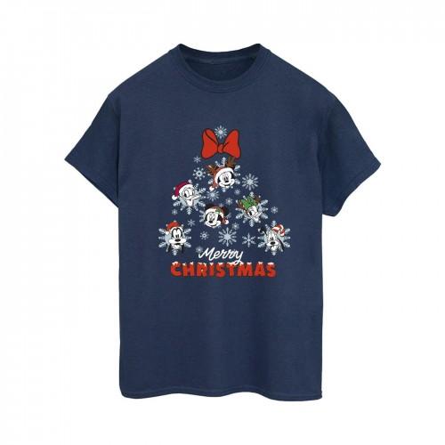 Disney Womens/Ladies Mickey Mouse And Friends Christmas Tree Cotton Boyfriend T-Shirt