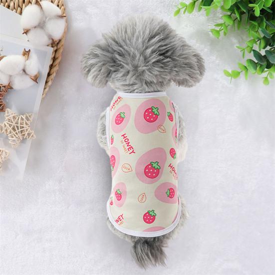 Pet Vest Puppy Shirt Breathable Soft Fabric Wear-Resistant Cute Summer Dog Clothes Printed Pet T-Shirt